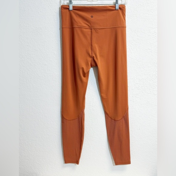 Athleta Rust Rise Up Rib 7/8 Yoga Fitness Pant Med Tall - Picture 5 of 10